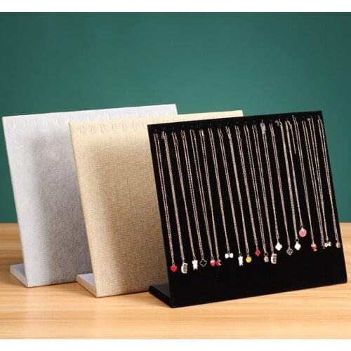 Black/Gray/Linen/Green 20 Hooks Jewelry Organizer Display Stand Necklace Dangling Pendant Chain Rack