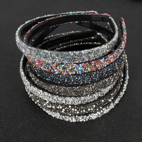 2021 Vintage Luxury Pearl Rhinestone Headbands Fashion Women Hair Accessories Headdress Hairbands Hair Bands Sparkly Hair Hoop