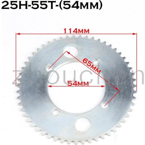25H 55 Tooth 29/54mm Rear Chain Sprocket For 2 Stroke 47cc 49cc Engine Chinese Pocket Bike Mini ATV Quad 4 Wheeler Goped Scooter