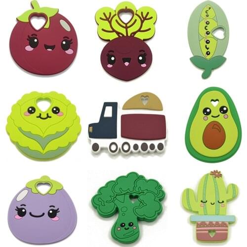 40 Colors Silicone Teether Rodent BPA Free DIY Baby Teether Toys Shape Necklace Pendant Toy Accessories