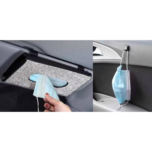 Car Tissue Holder Truck Sun Visor Napkin Box 24x14cm Towel Paper Clips