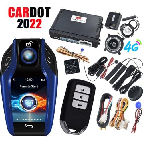Cardot Push Start Stop Button App Control Car Start Stop Engine Lcd Remote Open Trunk Ignition Device With Car Alarm