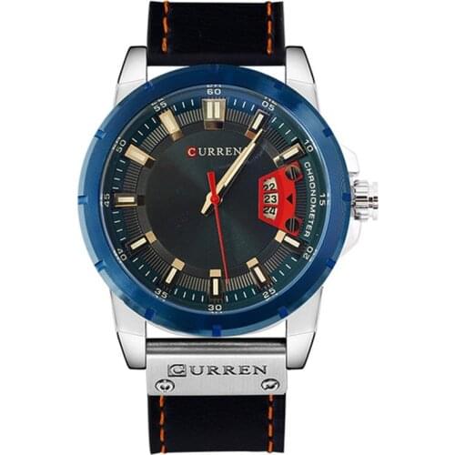 CURREN New Man Quartz Casual Watch Army Military Sports Watch Luxury Brand Date Mens Watches Male Leather Strap Clock Men 8284