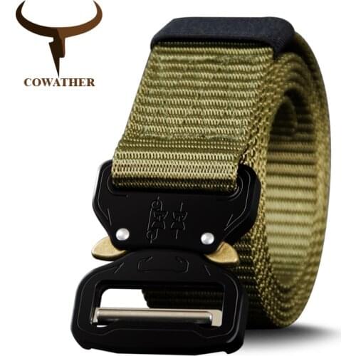 COWATHER nylon belt newest men belts military outdoor tactical male jeans belts for men luxury casual male strap 130 150 170cm