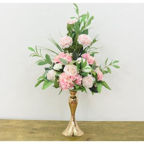 Modern Wedding Decoration Silumation Silk Flower Metal Flowerware Hotel Furnishing Crafts Road Lead T Station Figurines Ornament