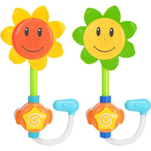 Kids Sunflower Shower Spray Water Squirt Fun Interactive Bathtub Toys for Toddlers Children