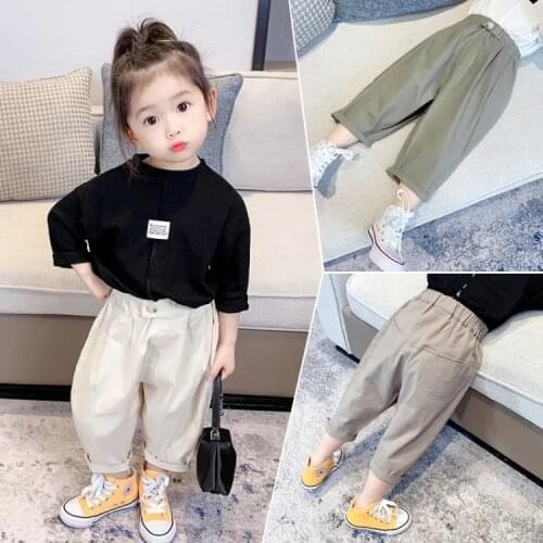 VIDMID Childrens spring baby kids girls new Harem Pants trousers Girls' summer thin casual fashion cotton pants trousers P4874