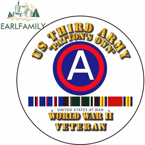 EARLFAMILY 13cm x 12.9cm for US Third Army Pattons Own Vinyl Car Wrap Car Stickers Personality Refrigerator RV Decal Graphics