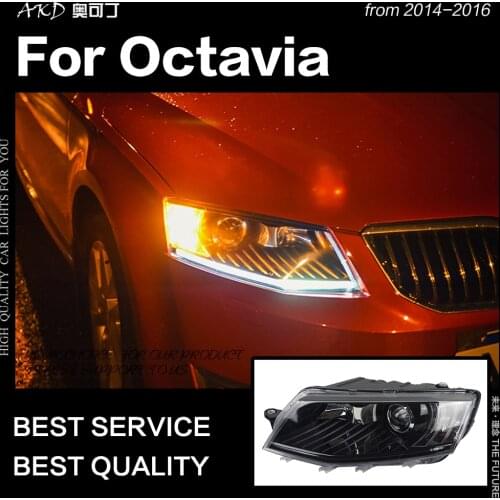 AKD Car Styling Head Lamp for Skoda Octavia Headlights 2015-2017 Octavia A6 LED Headlight DRL Hid Bi Xenon Auto Accessories