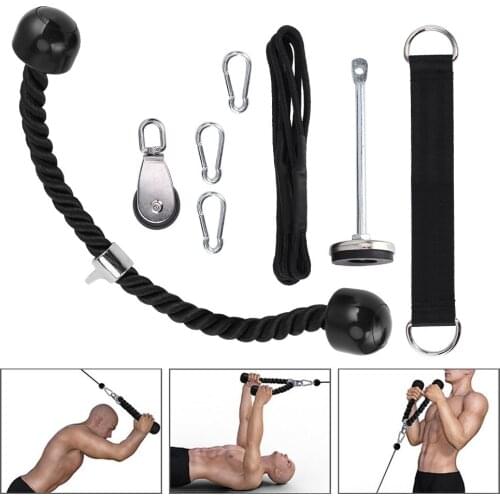 2m Strength Training Fitness Equipment Loading Pin Expander Dumbbell Three‑heads Rope Set Home Gym Fitness Equipment