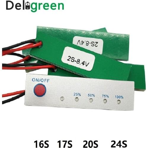 Lithium Battery Level 16S~24S Indicator Tester LCD Display 18650 Lipo Li-ion Battery Meter Module