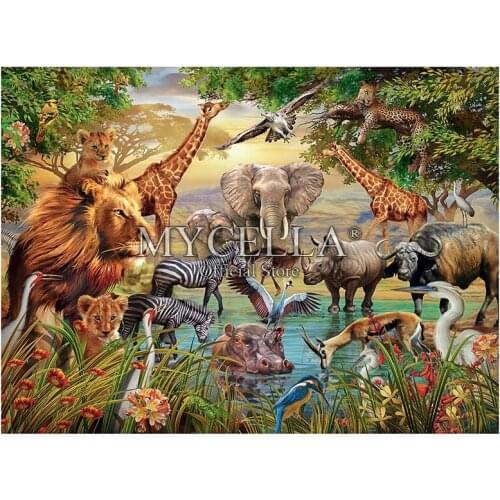Cartoon 5D DIY Diamond Painting Animals Zebra lion Jungle Christmas Gift Full Diamond Embroidery Cross Stitch Mosaic Home Decor