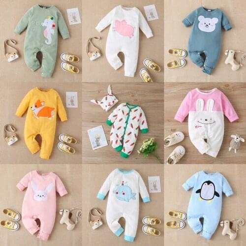 New Newborn Baby clothes Boys Girls Rompers cute Animal Printed Long Sleeve Winter Cotton Kid Jumpsuit Playsuit Outfits Clothing