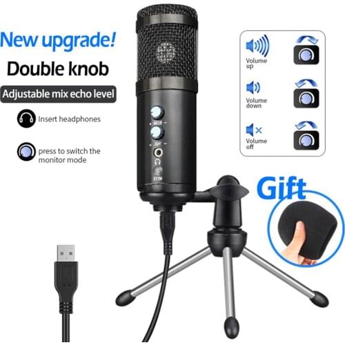 USB Condenser Microphone Professional Vocals Streams Recording Studio Microphone for PC YouTube Video Gaming Mikrofo/Microfon