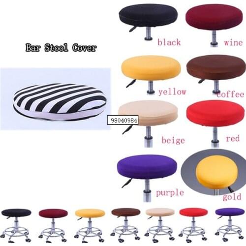 Round Stretch Bar Stool Slipcovers Seat Top Replacement Chair Cover Slip Covers Cushions Slipcovers For Diameter 28-35cm/11-14