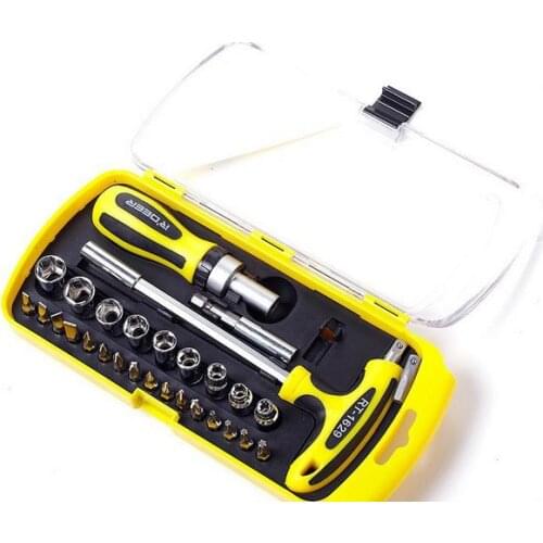 R'DEER high quality pry tool set 29pcs magnetic ratchet screwdriver a set of heads NO.RT-1629 freeshipping
