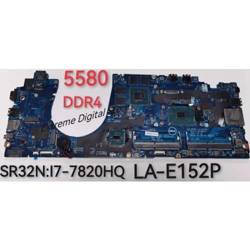 The MOTHERboard LA-E152P is suitable for DELL notebooks 5580 CPU:I7-7820HQ DDR4 GPU: 2G 100% tested before shipment