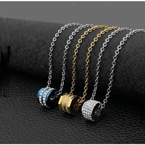 Fashion titanium steel simple pendant stainless steel barrel pendant necklace jewelry hot sale