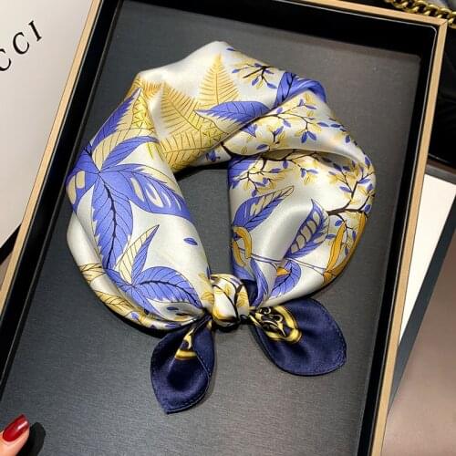 Fashion Silk Hair Scarf Women Bandana Small Neck hijab lady girl 100% Pure Silk Scarves Luxury Brand New Summer Shawls Wraps