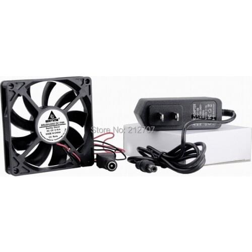 2 Lots Gdstime 12V 80mm 80 mm x 15 mm Cooling Fan Cabinet Fan kit with 12V Adapter AC 110V 115V 120V 220V Cooling Cooler Kit