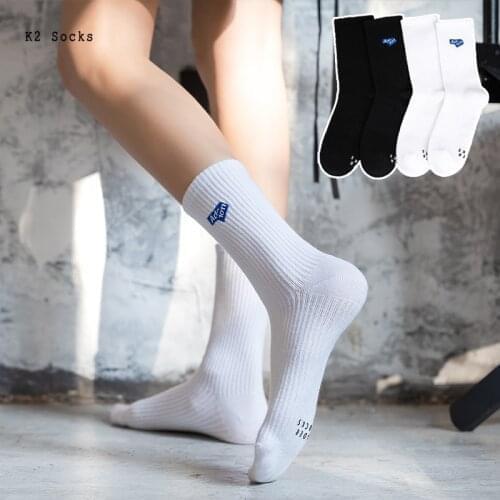 Personality Letter Sockings Cotton Fashion Black White Simplicity Solid Color Harajuku Happy Funny Hip Hop Sport Men Women Socks