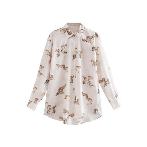 New all-match fashion animal print casual work clothes tops Office ladies long-sleeved business shirts zebra pattern chic tops