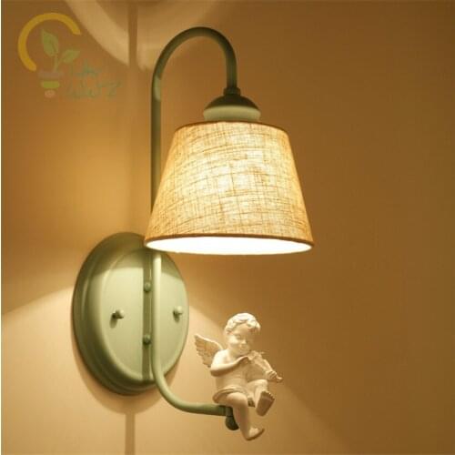 New Colour Nordic Garden Angel Led Wall Lamp Childrens Wall Lamp Modern Wall Sconces for living room Bedside Lighting Fixtures