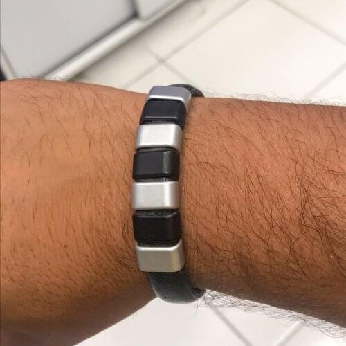 Genuine Leather 316 L Steel Original Men 'S Bracelet Imprint