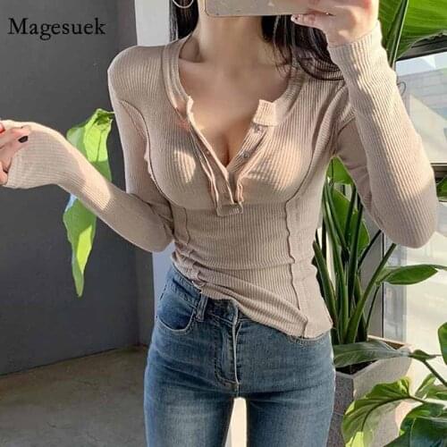 Sexy Solid Slim Fashion Blouse Women Korean Long Sleeve Womens Shirt Top Female Half-open Collar Short Bottoming Shirt 12582