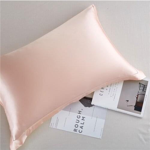 European-Style Simple Pillowcase Embroidered Silk Pillowcase Silk Satin Single Pillowcase Bedding Wholesale Direct Sales