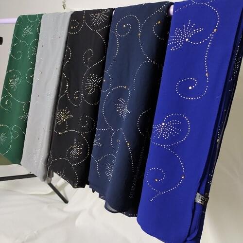 2Style 5pcs Luxury Rhinestones Muslim Hijab Chiffon Shawl Exquisite Gift Box Package Best Gift For Mothers Day And Girl Friend