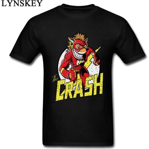 Christmas Cartoon T-shirt Crash Bandicoot Hot Sale Guys Short Sleeve Top Shirt Cotton Mens Tee Shirts Happy New Year