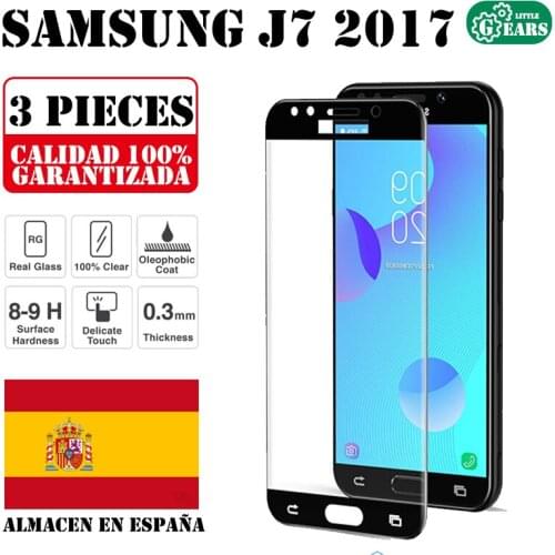 Samsung J7 2017 J730 Set 3 Pieces Full Tempered Glass Screen Protector Ultra Thin Scratch Protection