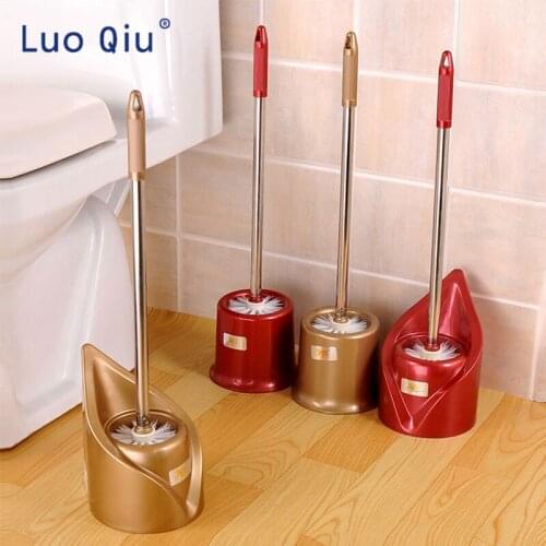 Stainless steel toilet brush cleaning toilet brush long handle toilet brush with base cleaning brush set