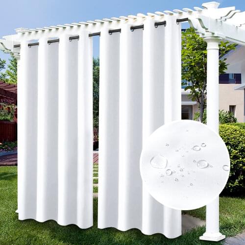 Outdoor Curtains for Patio Thermal Insulated Sun Blocking Blackout Waterproof Curtain for Bedroom Porch Pergola
