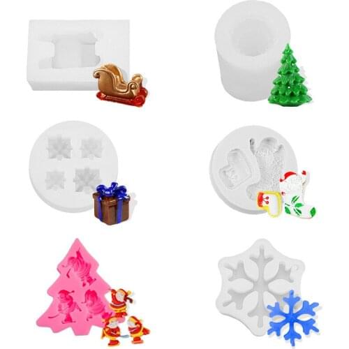 Silicone Mold Christmas Tree Elk Muolds Christmas Decor Tools Cake Mold Handmade DIY Chocolate Cake Tools Baking Accessories