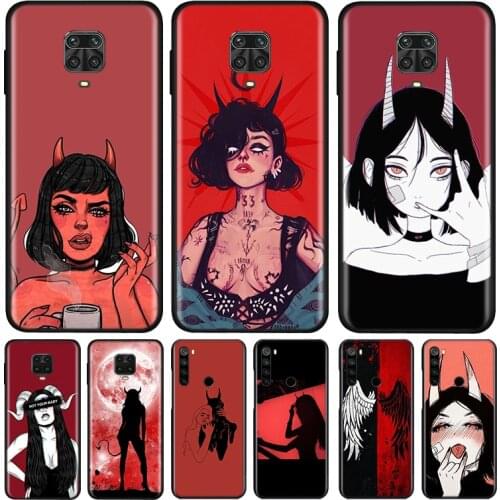 Devil woman Silicone TPU Cover For Xiaomi Redmi Note 9 9C 9A 9i 9T 9S 8 8T 7 6 5 5A 4 4X Pro Max Phone Case