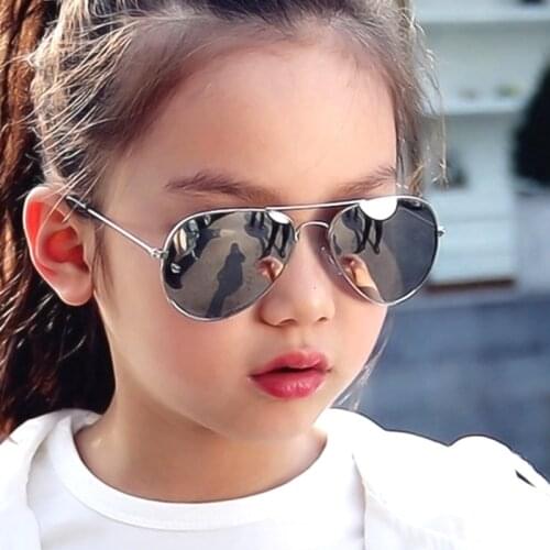 2021 Classic Sunglasses Girls Colorful Mirror Children Glasses Metal Frame Kids Travel Shopping Eyeglasses UV400