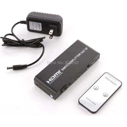 2x2 HDMI True Matrix Switch Splitter Amplify Selector 3D 1080P Remote 2-in 2-out