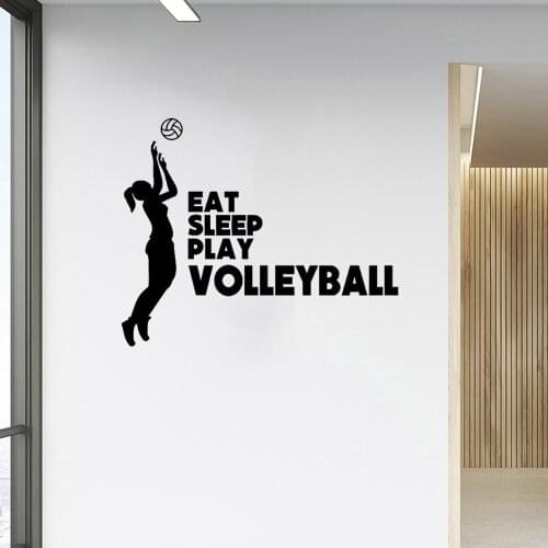 Sports Volleyball Wall Sticker Eat Sleep Play Wall Decal Home Decor For Living Room Sport Club Vinyl Art Mural DW6889