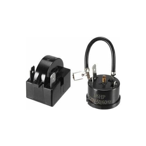 Refrigerator PTC Starter Relay 15 Ohm 2 Pin + Compressor Overload Protector