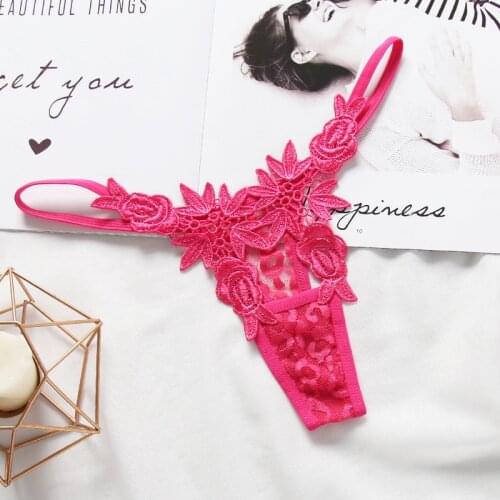Brand Women Sexy Underwear Transparent Flower G String Pearls Thongs Womens Sexy Panties Lace Culotte Femme Sexy Lingerie