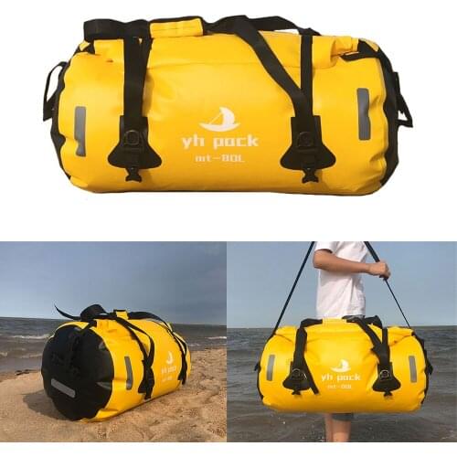 Motorcycle Waterproof Tail Bag Travel Outdoor Dry Luggage Roll Pack Bag 40/80L Motorbike Luggage Backpack Motorcycle Seat Bags