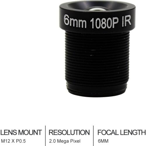 Witrue 1080P 6mm CCTV lens 58 degree F1.8 1/2.7" MTV M12 X 0.5 Mount for CCTV Security Camera