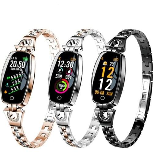 2019 Women Lady Fashion Smart Wristband Heart Rate Blood Pressure Smart Bracelet H8 Fitness Tracker Smart Watch Band Female Girl