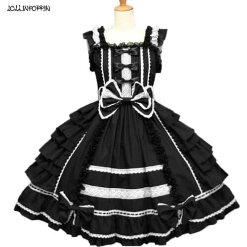 Royal Style Women Ball Gown Lace Embellished Lolita Dress Ruffled Design Ladies Tiered Bow Dress Back Lace Up