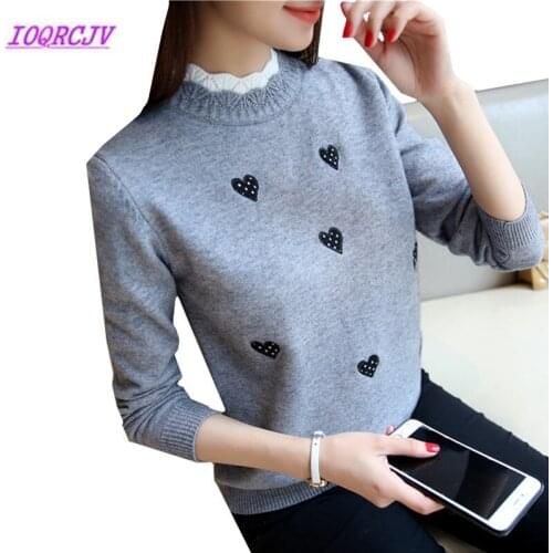 Winter Sweater Womens New Half-Turtleneck Knitted Pullover Fake two pieces Plus size short Knit Bottom Shirt Women Clothing B34