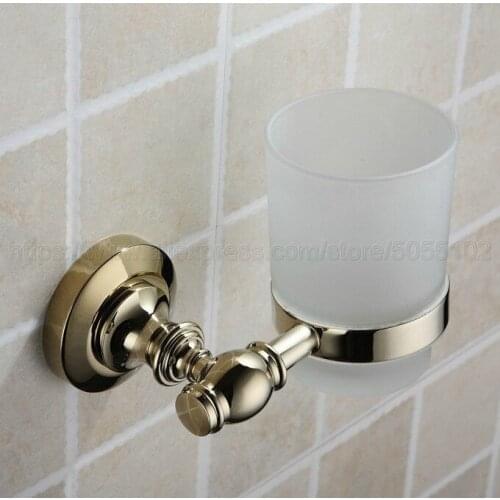 Bathroom Cup Holder Golden Ceramic Single Cup Holder Bathroom Ceramic Cup Rack Holder Bathroom Accessories zba139
