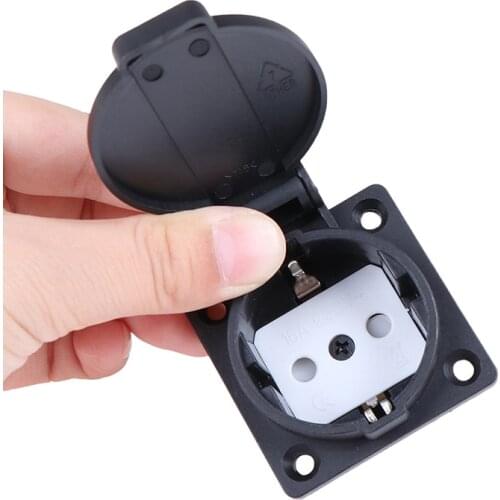 1PCS Waterproof AC 250V German Standard Power Outlet Single Plug Wall Socket