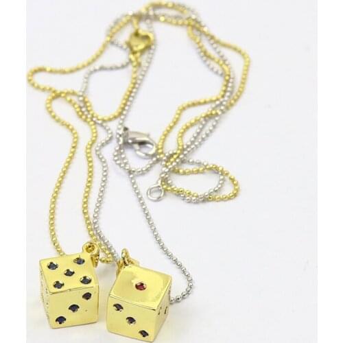 10 Pcs Cube dice pendant necklace Metal Cube Pendant necklace jewelry Pendant Jewelry Accessories Jewelry necklace Gift 7415